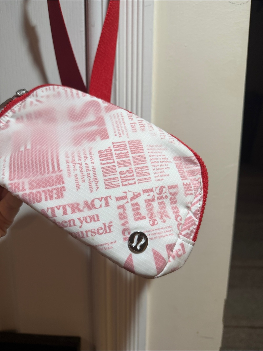 lululemon Red & White Graphic Belt Bag/ Cross-Body